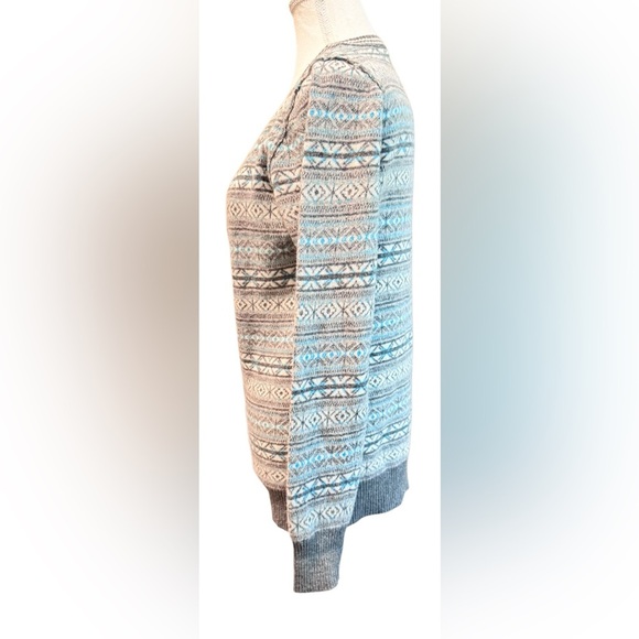 Telluride Fair Isle Lambswool Blend Sweater Cardigan (L) - Picture 4 of 6